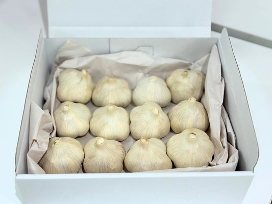 贈り物にも◎ 福地ホワイト六片にんにく  大玉Lサイズ以上（栽培期間中農薬・化学肥料不使用／大玉・ギフト・贈答用）